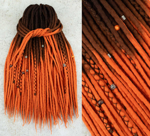 Marigold ombre dreadlock extensions