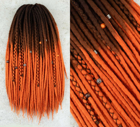 Marigold ombre dreadlock extensions