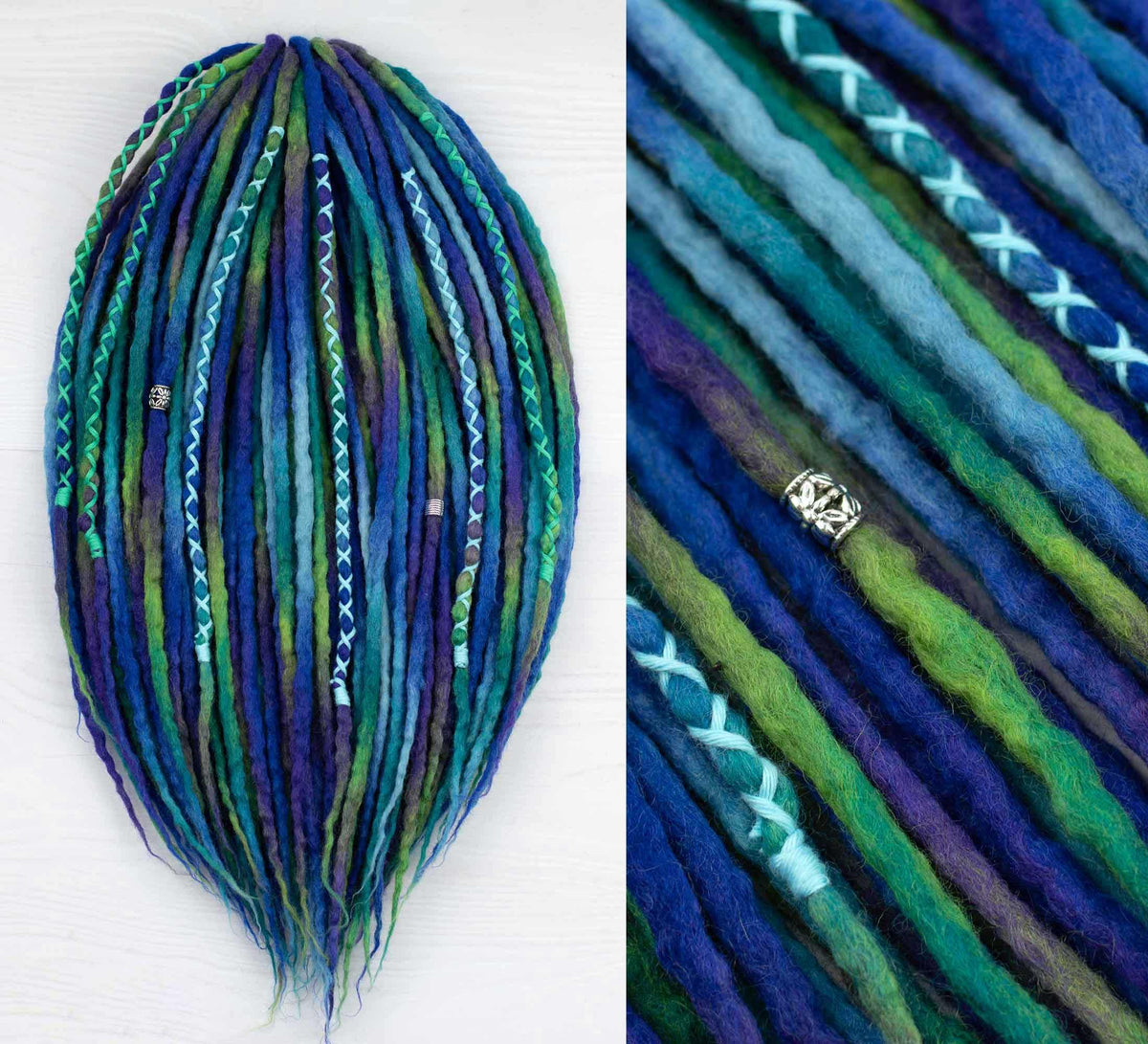 Mermaid textured wool dreadlocks