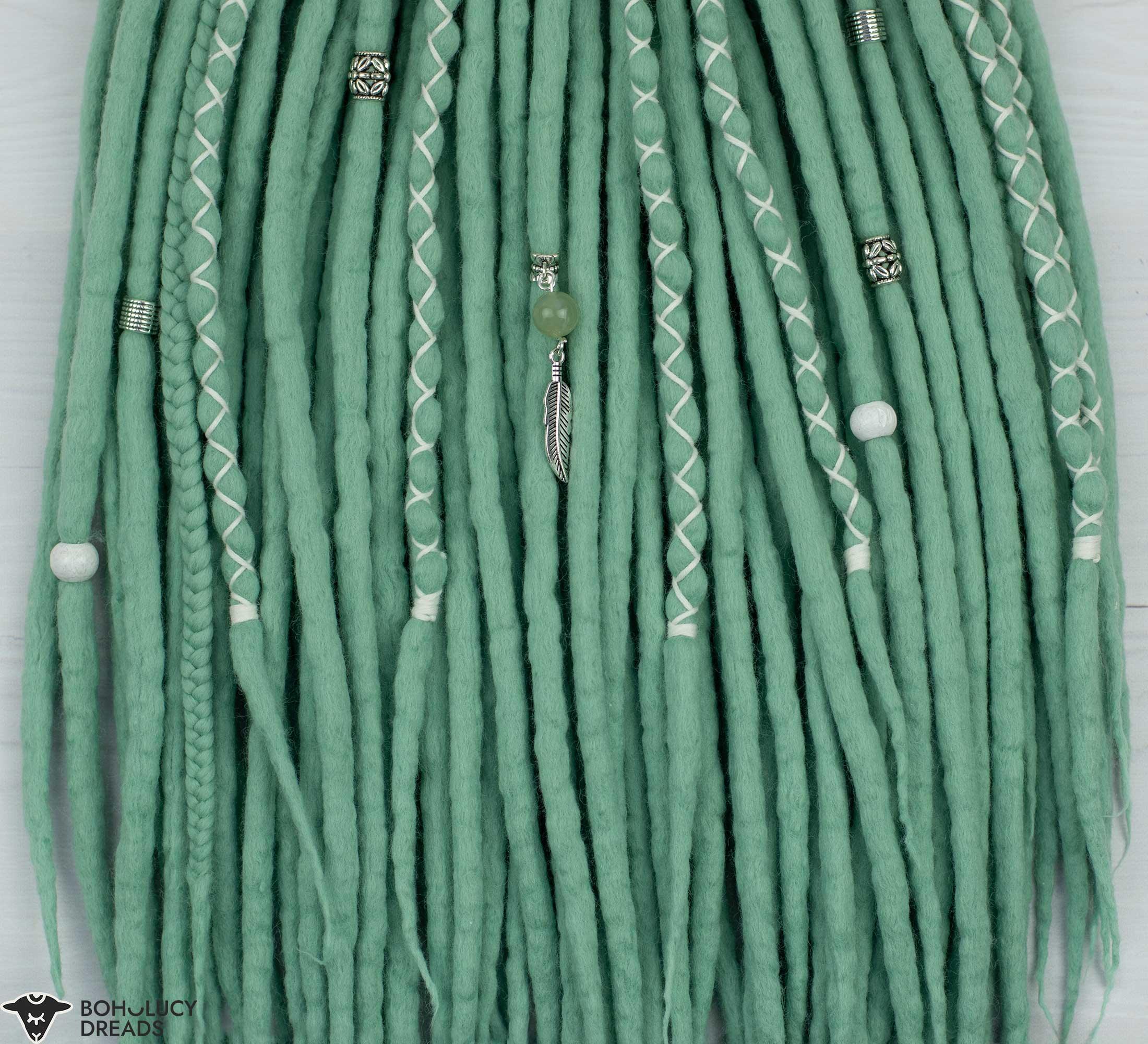 Mint wool hair extensions