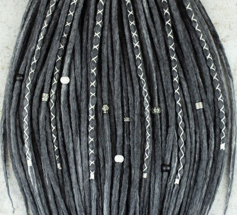 Monochrome wool dreadlocks