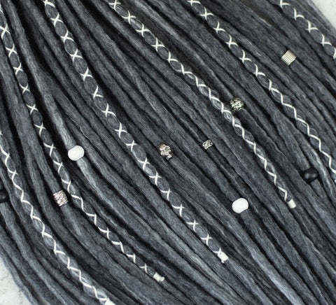 Monochrome wool dreadlocks