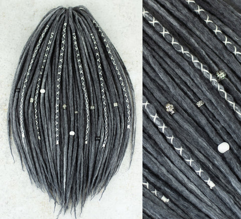 Monochrome wool dreadlocks