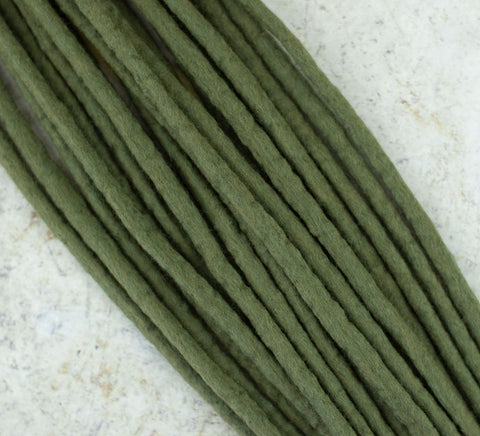 Moss green wool dreads (Set of 10 pcs)