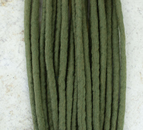 Moss green wool dreads (Set of 10 pcs)