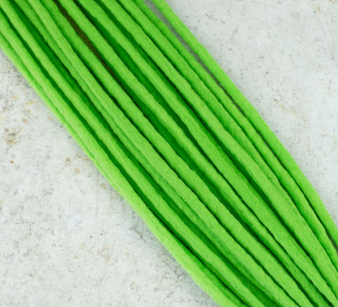 Neon green undecorated wool dreads (Set of 10 pcs)