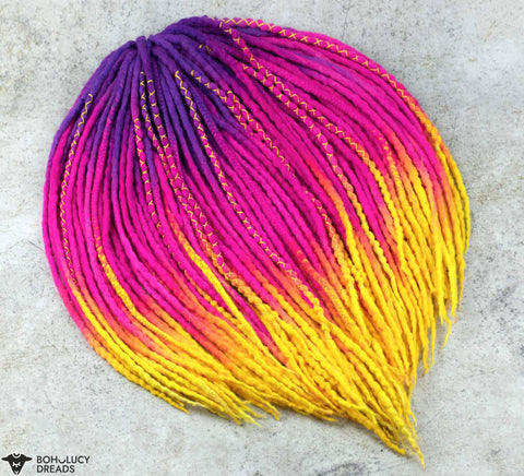 Neon queen ombre wool extensions