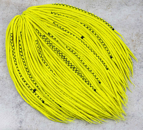 Neon Yellow wool dreadlock extensions