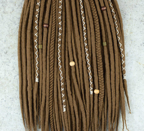 Nut set of 30 double ended wool dreads