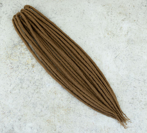 Nut brown wool dreadlocks (Set of 10 pcs)