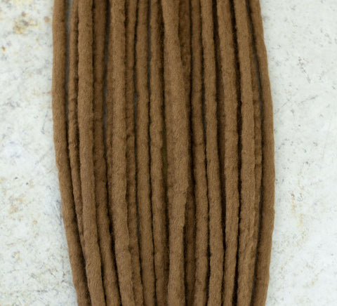 Nut brown wool dreadlocks (Set of 10 pcs)