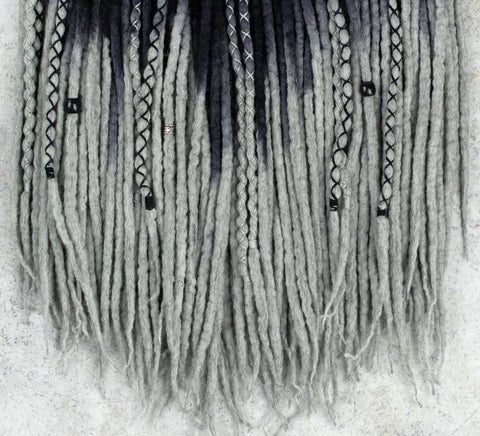 Obsidian ombre hand-dyed wool dreads