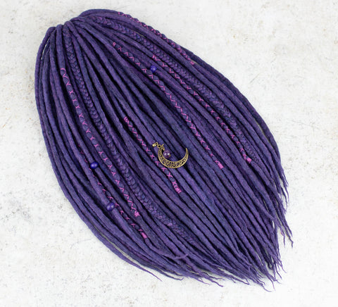 Plum wool dreadlocks