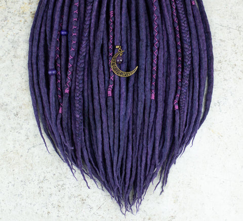 Plum wool dreadlocks