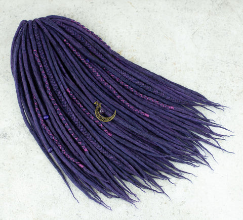 Plum wool dreadlocks