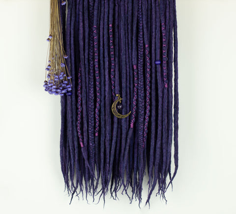 Plum wool dreadlocks