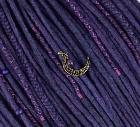 Plum set of 10 pcs wool dreads bundle