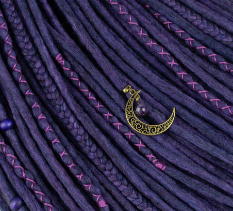Plum set of 10 pcs wool dreads bundle