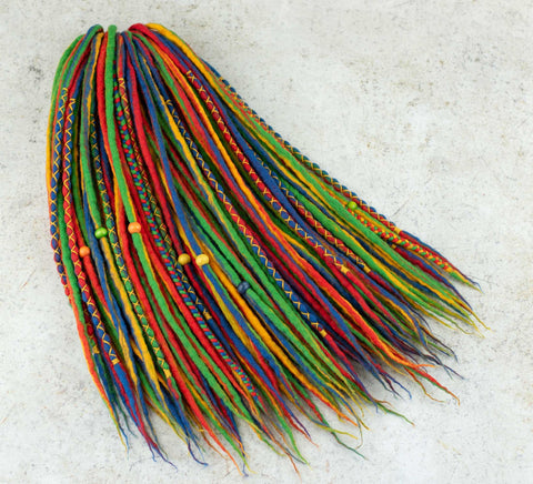Primrose 50 double ended wool dreads and braids 12-15 inches