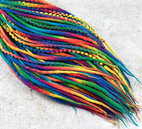 Rainbow set of 50 single ended hair extensions