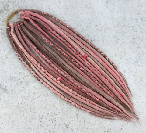 Rose pergola Wool Dreads Ponytail