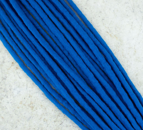 Royal blue wool dreadlock extensions (Set of 10 pcs)