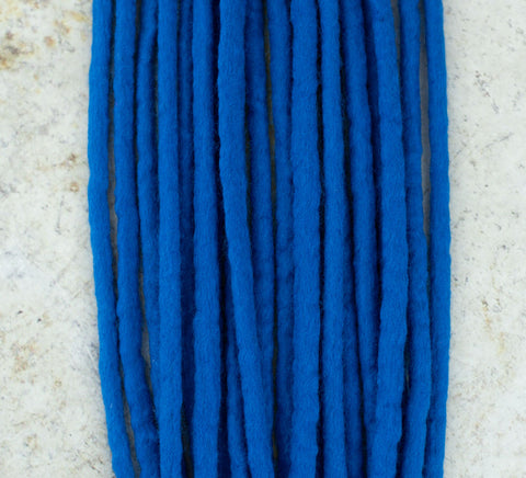 Royal blue wool dreadlock extensions (Set of 10 pcs)