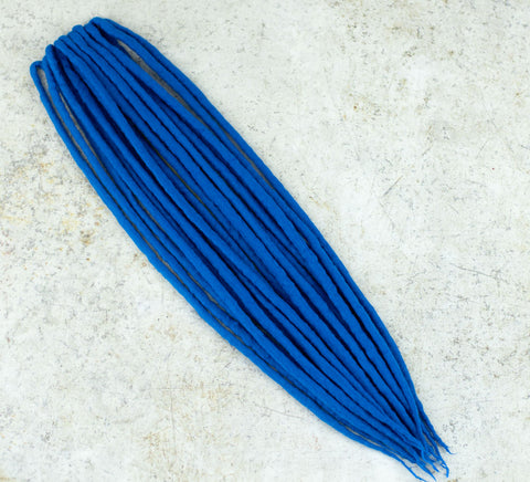 Royal blue wool dreadlock extensions (Set of 10 pcs)