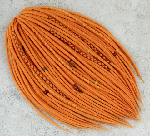 Sea buckthorn wool dreads and braids