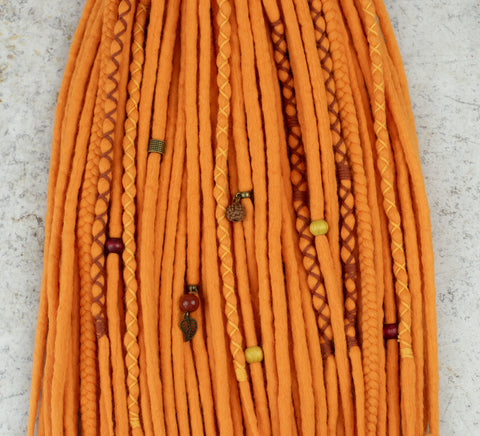 Sea buckthorn wool dreads and braids