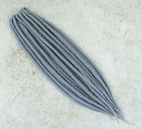 Shabby grey wool locs (Set of 10 pcs)