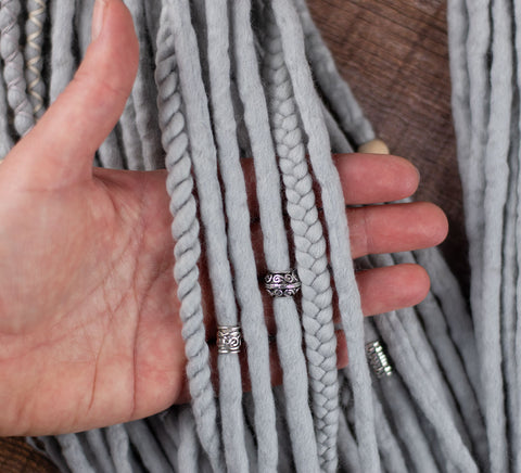 Silver Viking Skin-friendly Wool Dreads