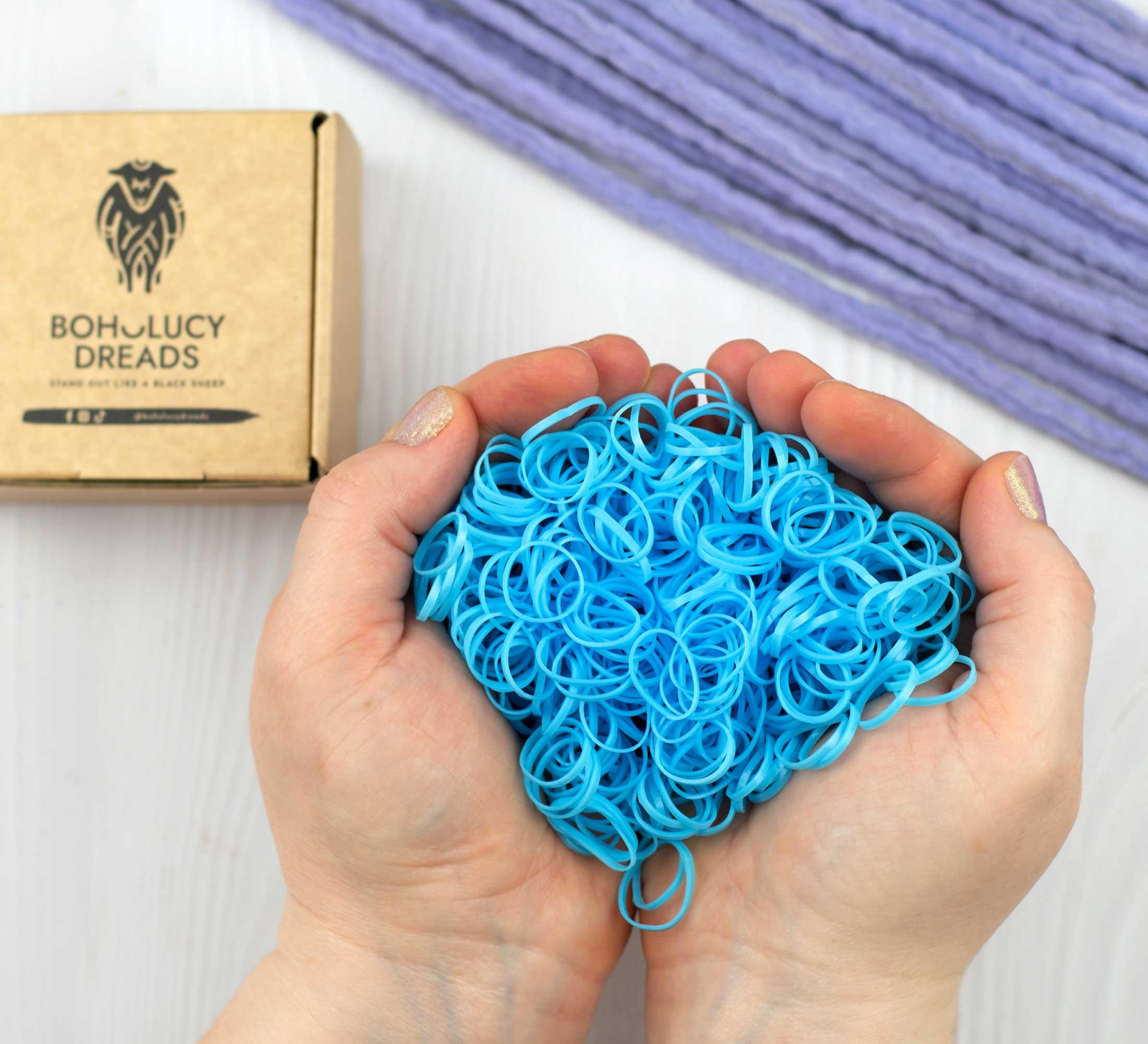 Magic Blue Ruber Sky blue rubber band 500 pcs – Boholucydreads