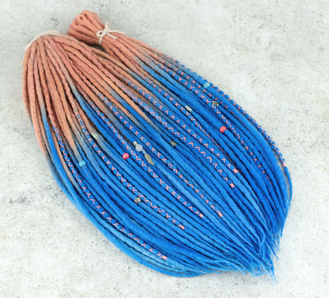 Summer ready to ship ombre wool dreads