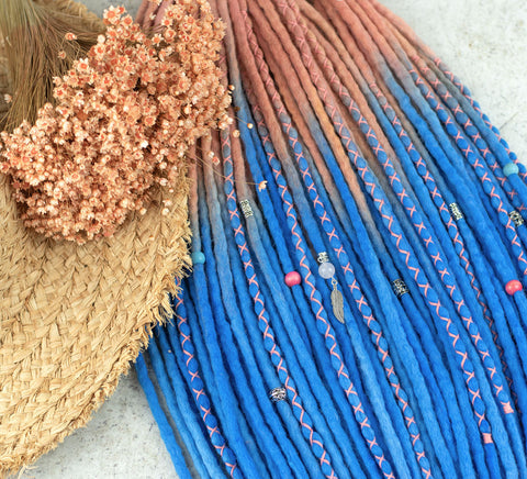 Summer ready to ship ombre wool dreads