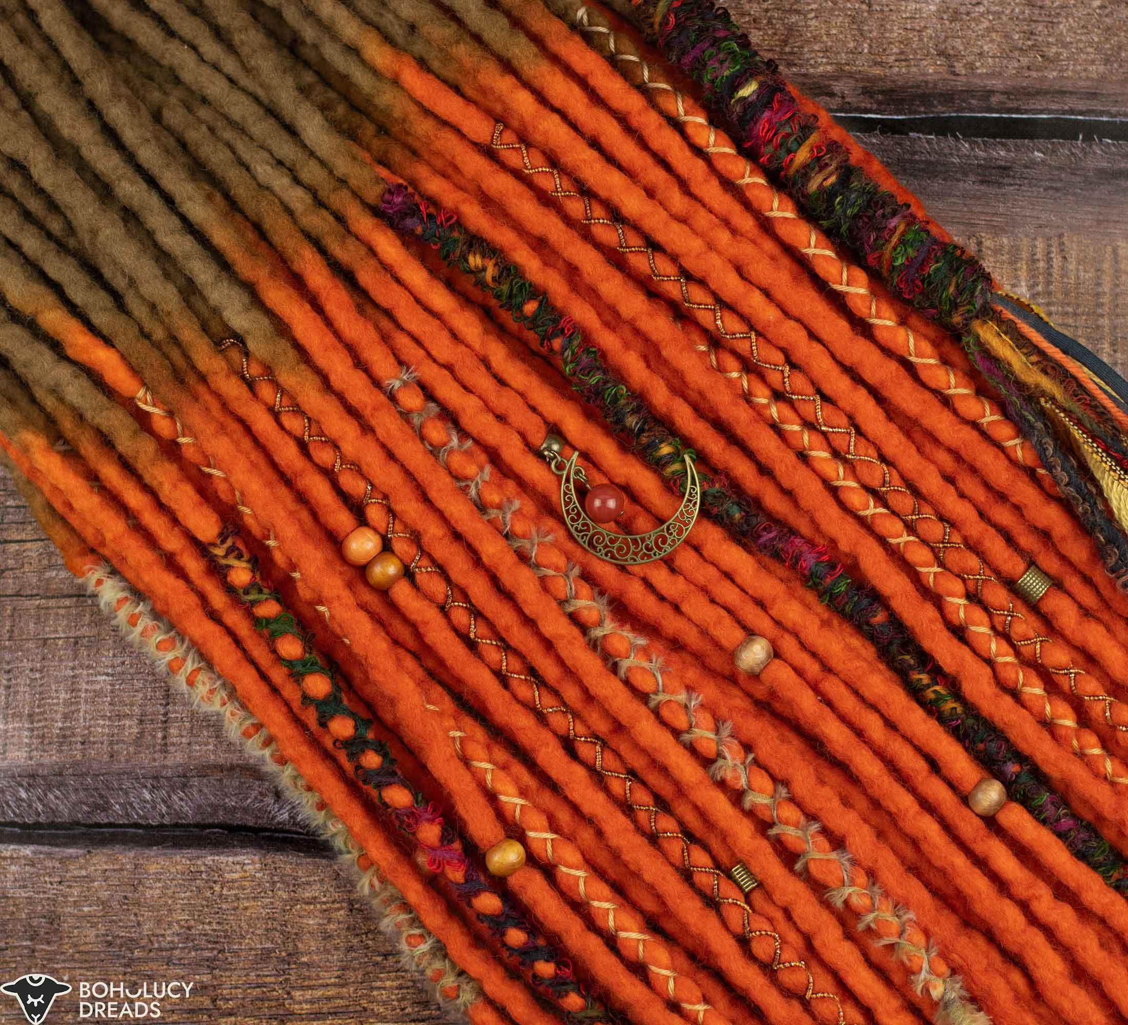 Warm spices set of wool dreads