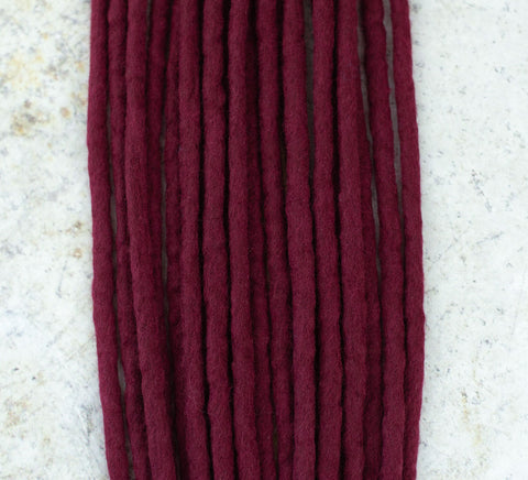 Wine red wool locs (Set of 10 pcs)