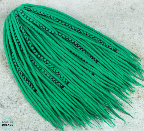 Aqua green wool dreadlocks