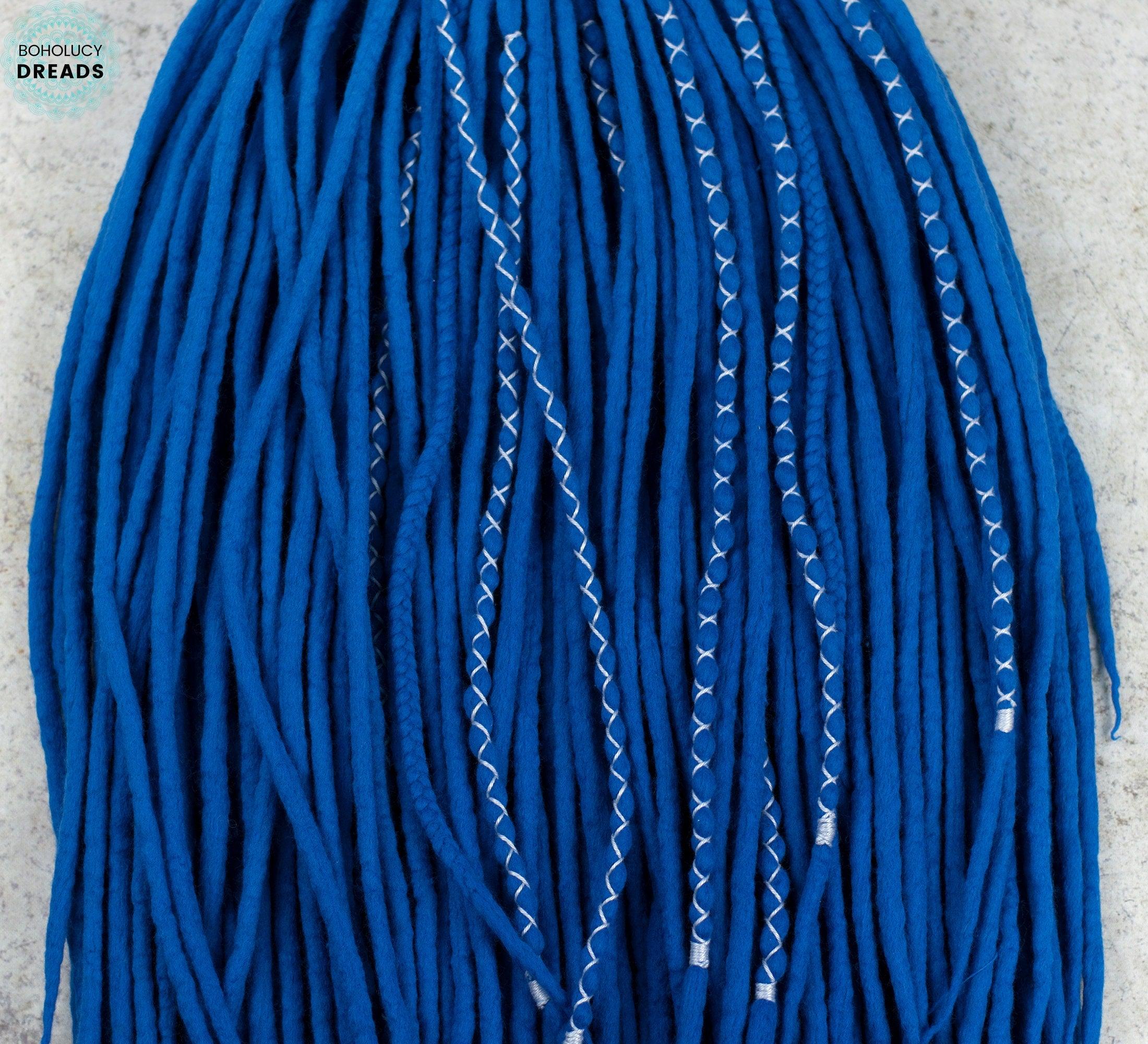 Royal blue merino wool dreadlocks
