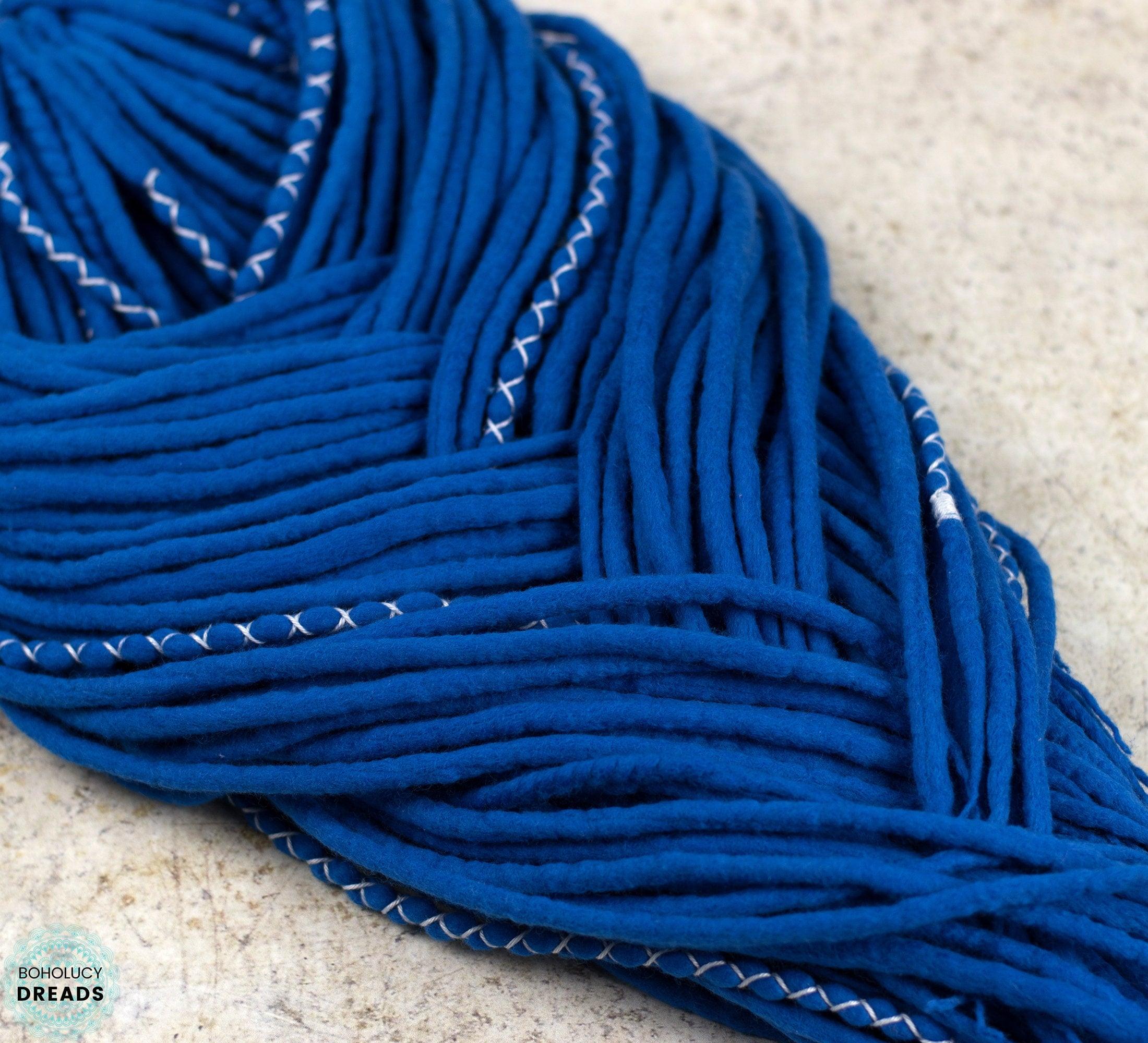 Royal blue merino wool dreadlocks