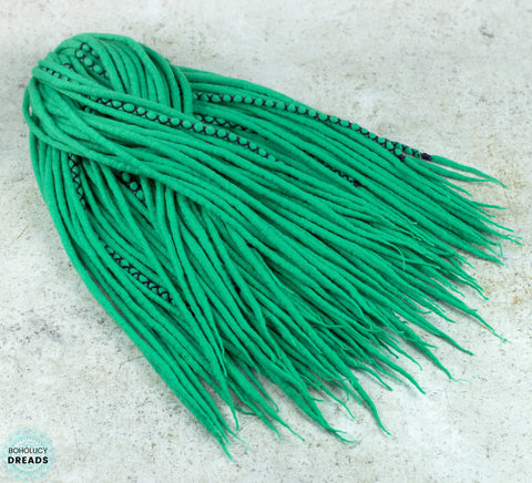 Aqua green wool dreadlocks