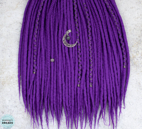 Purple wool dreads