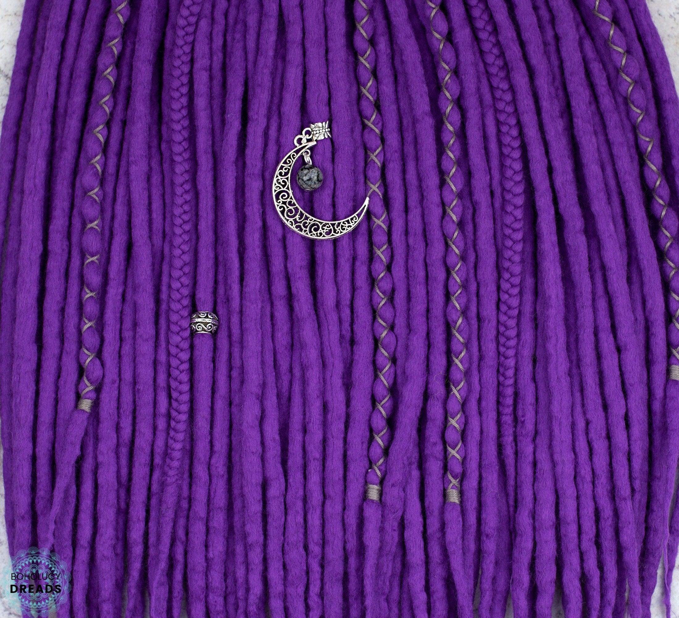 Purple wool dreads